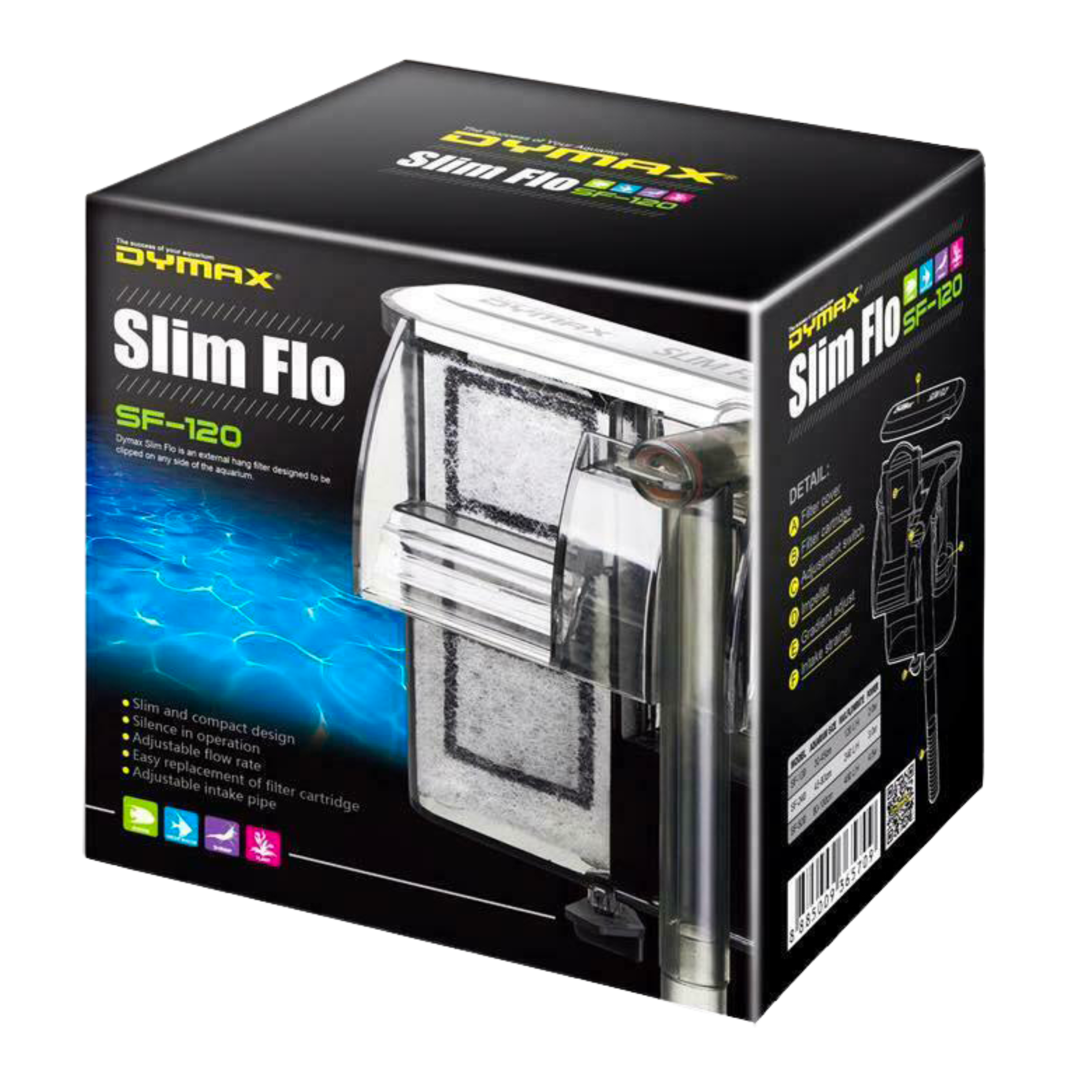 Dymax Slim Flo Hang On Filter SF-120 (110L/h, 20L)