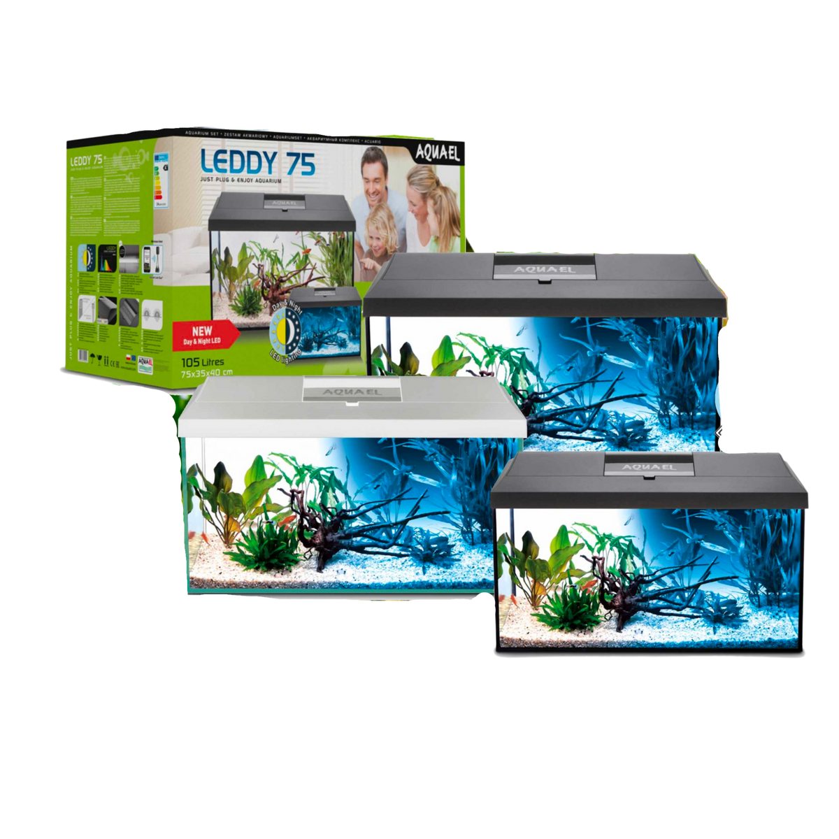 Aquael Leddy Day & Night Aquarium Set tanks – Aura Aquarium